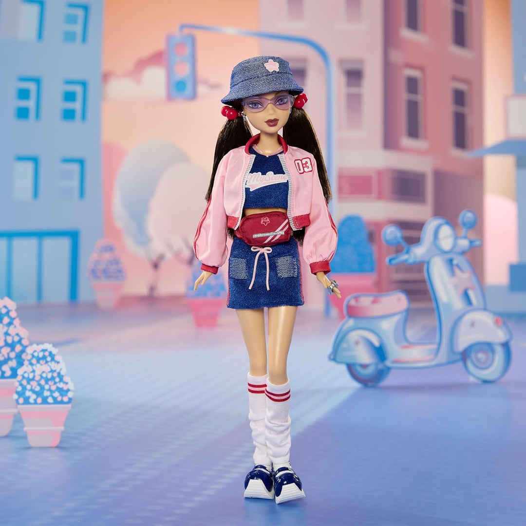 Muñeca Barbie Signature My Scene Nolee y accesorios, atuendo inspir...