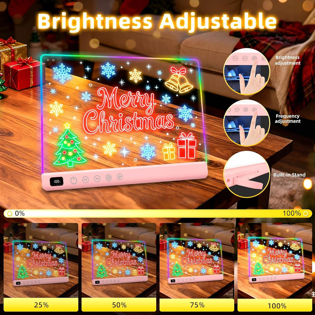 Tablero de dibujo LED con 13 efectos de luz, 16 pulgadas, recargable, para garabatos LED, con colores, tableta de dibujo con luz de neón, regalos para niños, ideas de regalo de Pascua
