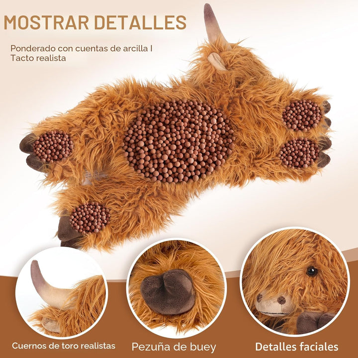 Animales de peluche con peso de vaca de las tierras altas de 25 pul...