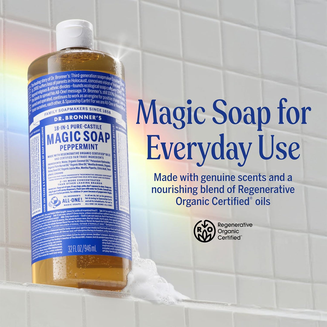 Dr. Bronner's Pure-Castile Magic - Jabón líquido hecho con acei...