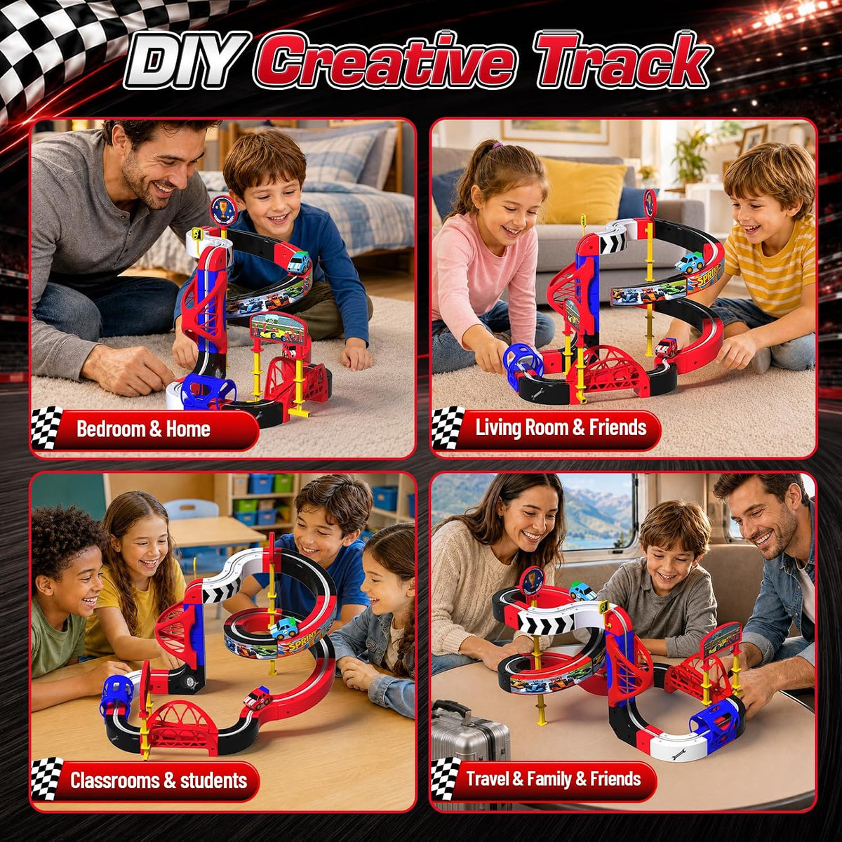Juego de tren eléctrico para niños, 102 piezas de juguetes de tren de