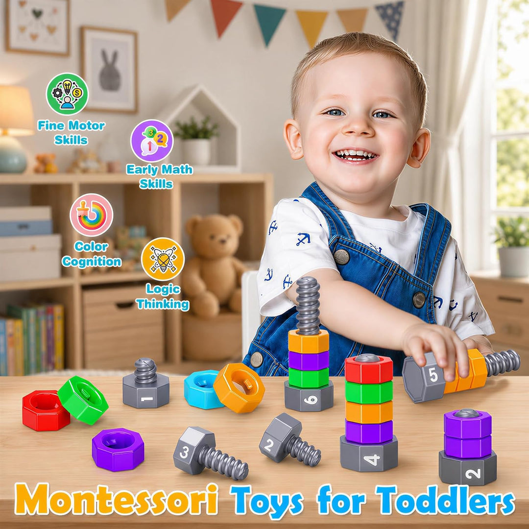 Juguetes Montessori de conteo y apilamiento 2 en 1 para niños de 1...