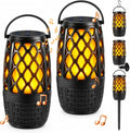 Altavoces para exteriores Bluetooth con luces de llama, sonido estéreo HD e