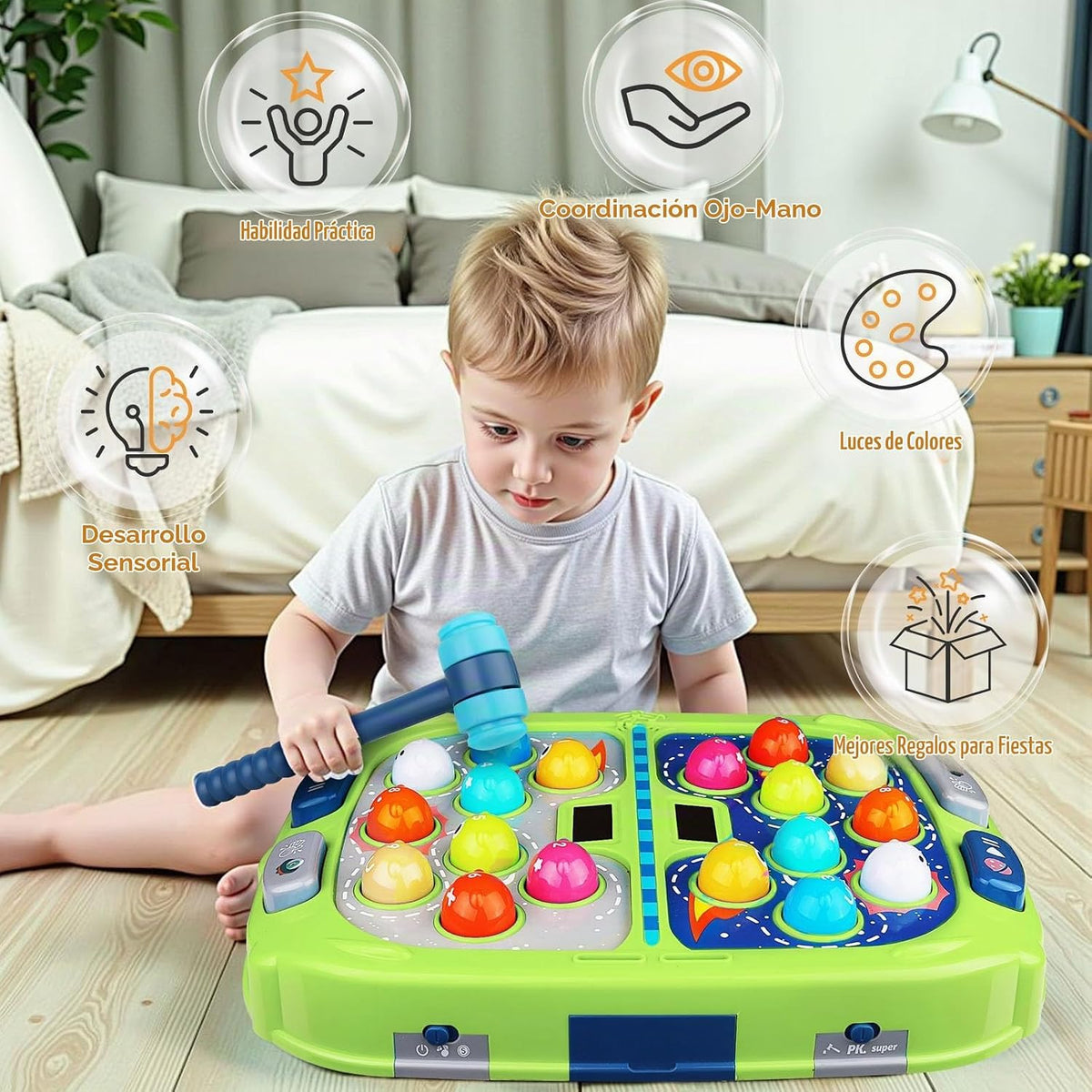 WAYKEE Whack Game Topo, regalo de juguete para niños y niñas de 3 a 12 años