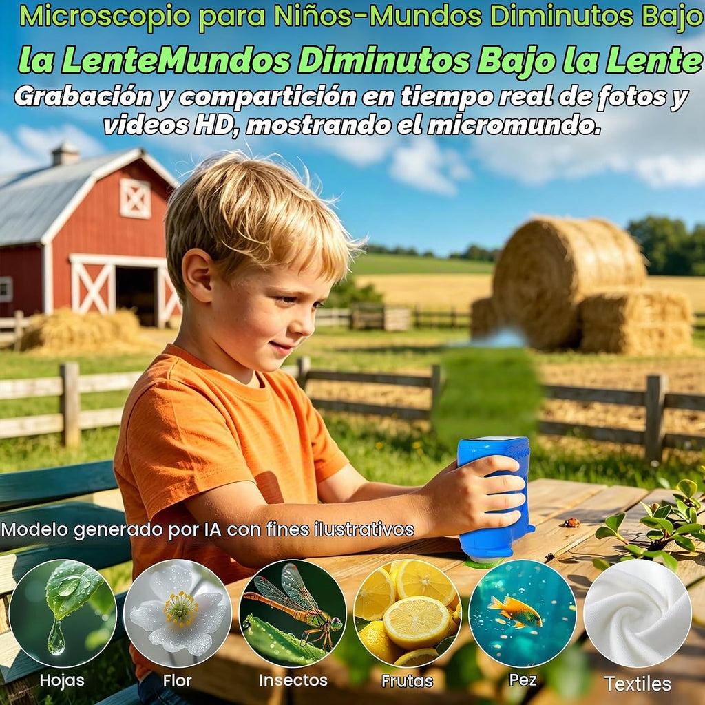 Microscopio y telescopio 2 en 1 para niños, juguete educativo STEM