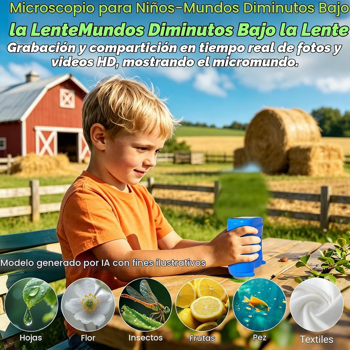 Microscopio y telescopio 2 en 1 para niños, juguete educativo STEM