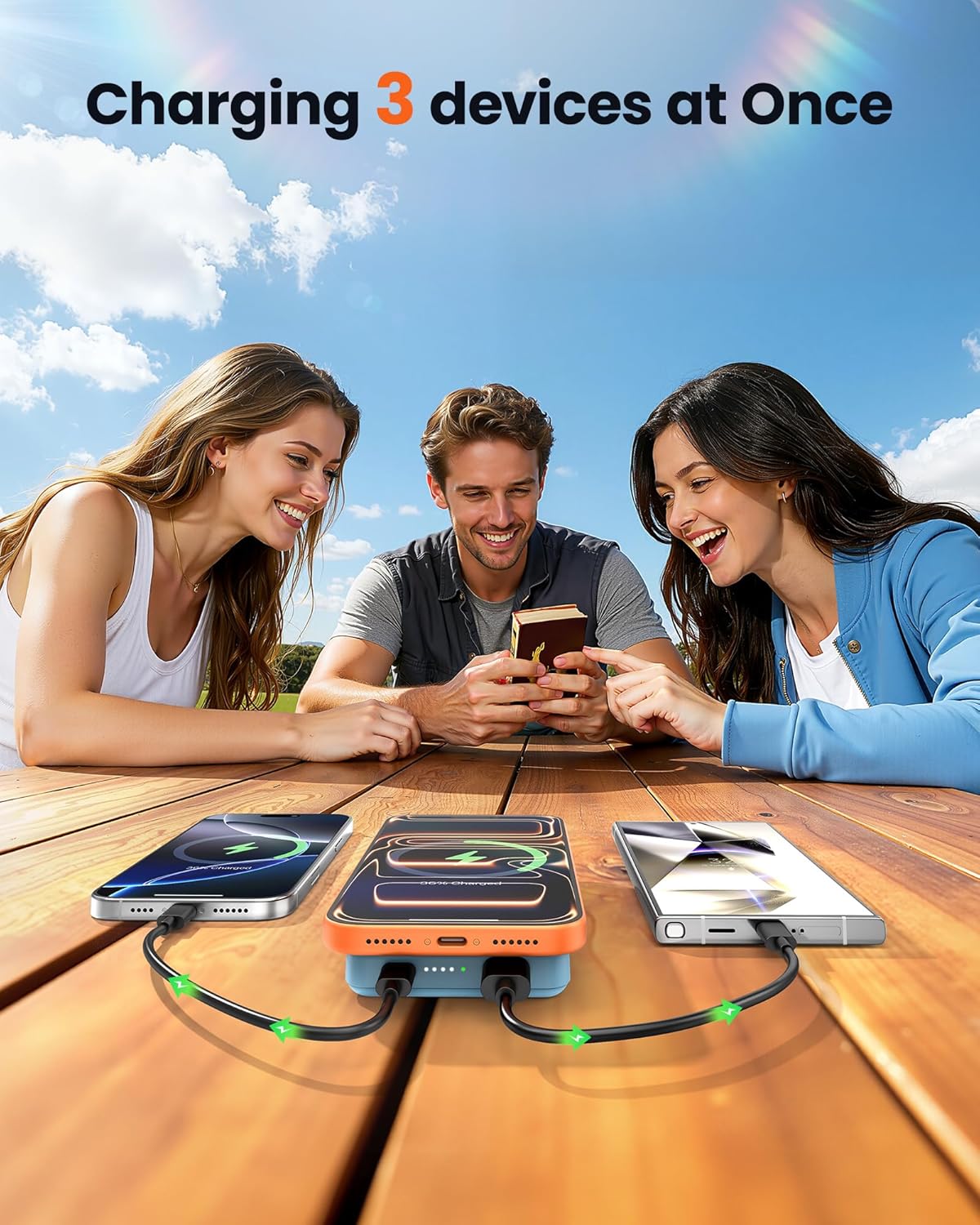 COOAV Para Magsafe Battery Pack 12000mAh Magnetic Power Bank Cargad...