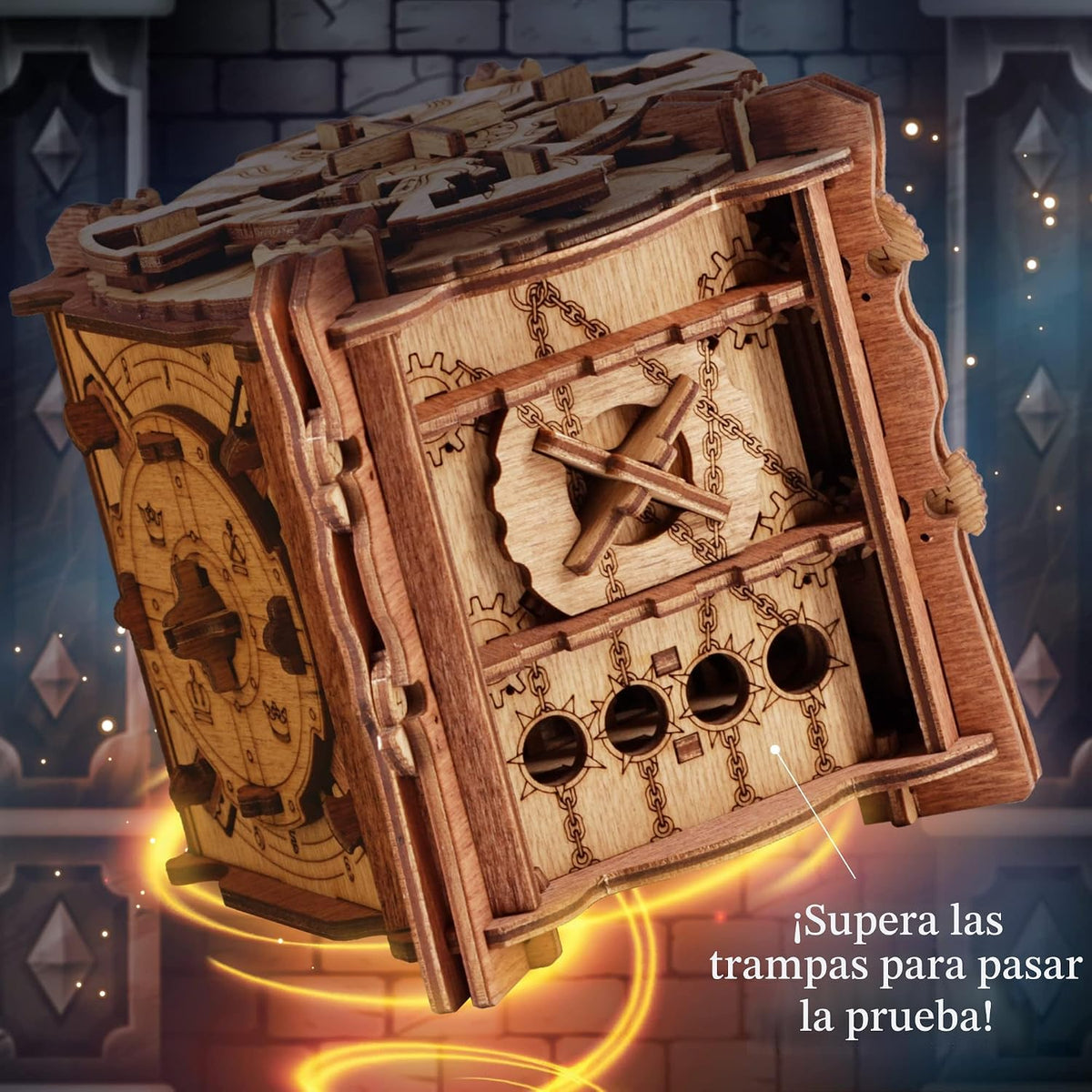 iDventure Cluebox Camelot, Escape Room en una caja de rompecabezas de madera para adultos