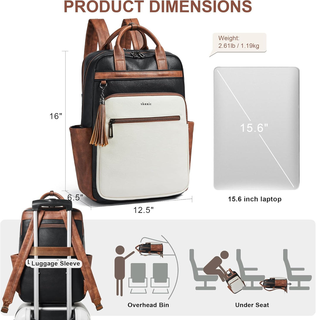 Shrrie Mochila para computadora portátil para mujer, 15.6 pulgadas,...