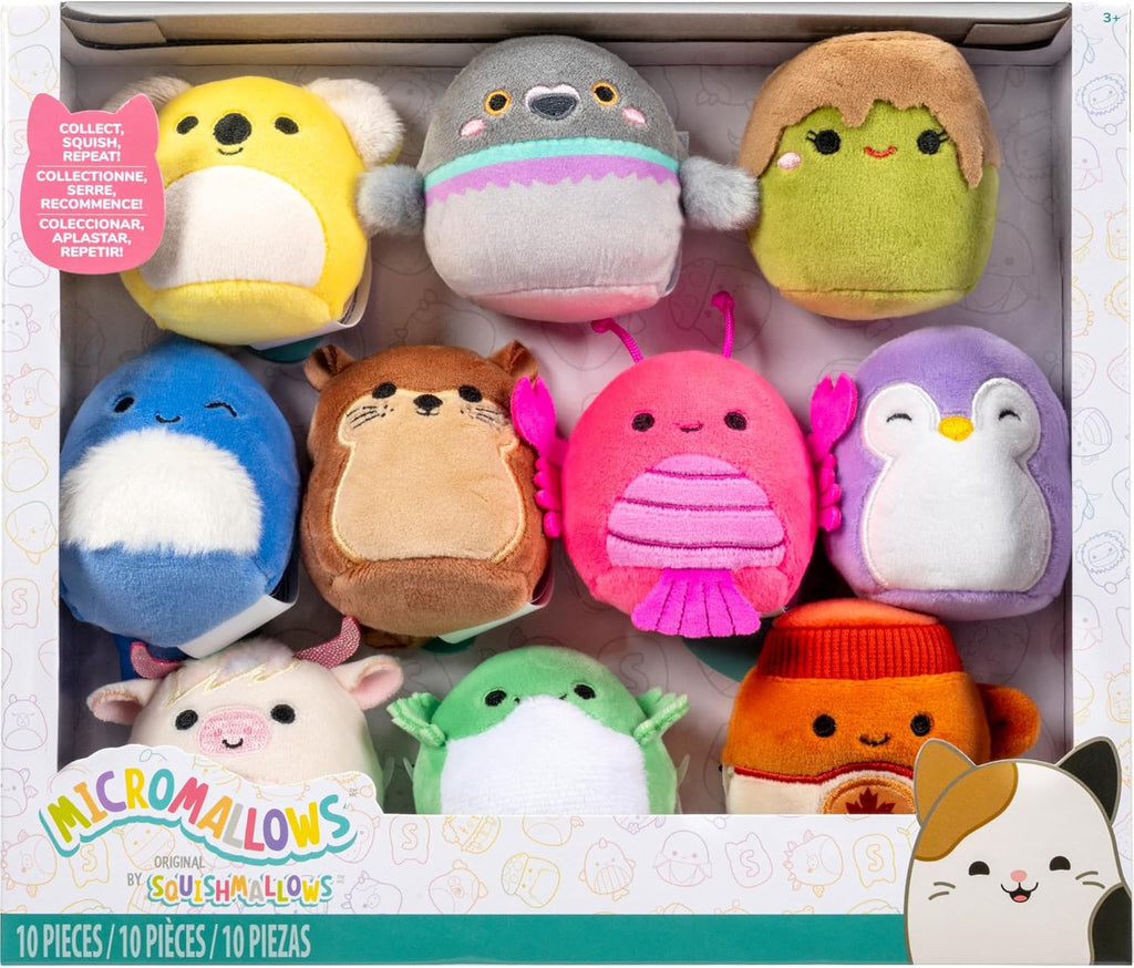 Squishmallows Paquete de 10 peluches originales de Micromallows