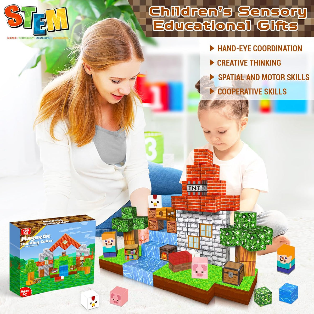 Goody King Bloques Magnéticos | Juego de Cubos de Construcción Magn...