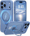 CASEKOO Glacier Blue - Funda para teléfono 18 Pro Max con soporte magnético