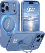 CASEKOO Glacier Blue - Funda para teléfono 18 Pro Max con soporte magnético