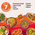 Instant Pot 4QT RIO Mini Multicocina 7 en 1, Olla a Presión, Cocción Lenta, Saltear, Vapor, Arrocera, Yogur y Calentador, Negro, 4 Cuartos