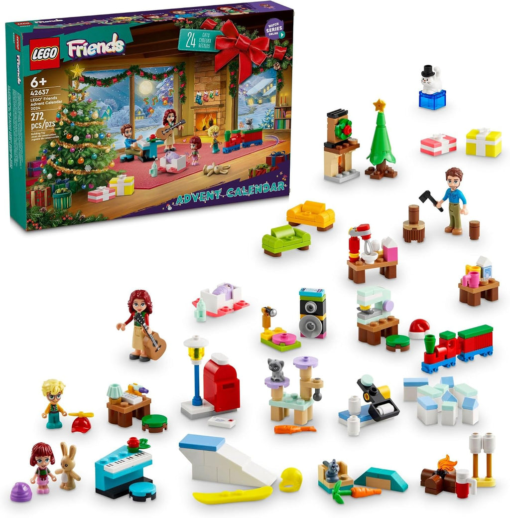 Calendario de Adviento LEGO Friends 2024 para Niños - Calendario de Adviento de Navidad con Mini Construcciones y 5 Minifiguras, Edades 6+ - Juguetes para Niños y Niñas - Ideas de Regalo para