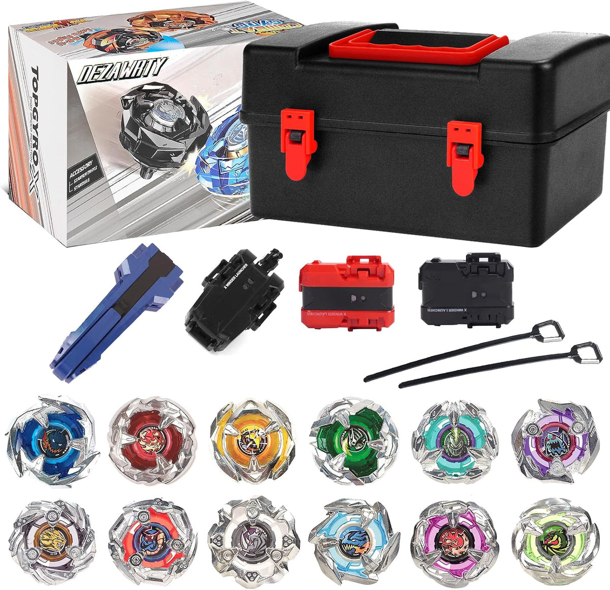 X Battle Set, 12 Spinning Tops, 3 Launchers y 1 Grip, Combat Game Ages 6+