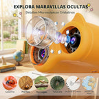 Microscopio y telescopio 2 en 1 para niños, microscopio digital de mano 1000X para niños, pantalla de 2.0 pulgadas, 8 LED, telescopio de bolsillo 10X para exteriores, cámara 1080P, juguetes