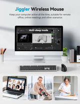 TECKNET Ratón ergonómico con Jiggler, mouse vertical inalámbrico Bl...