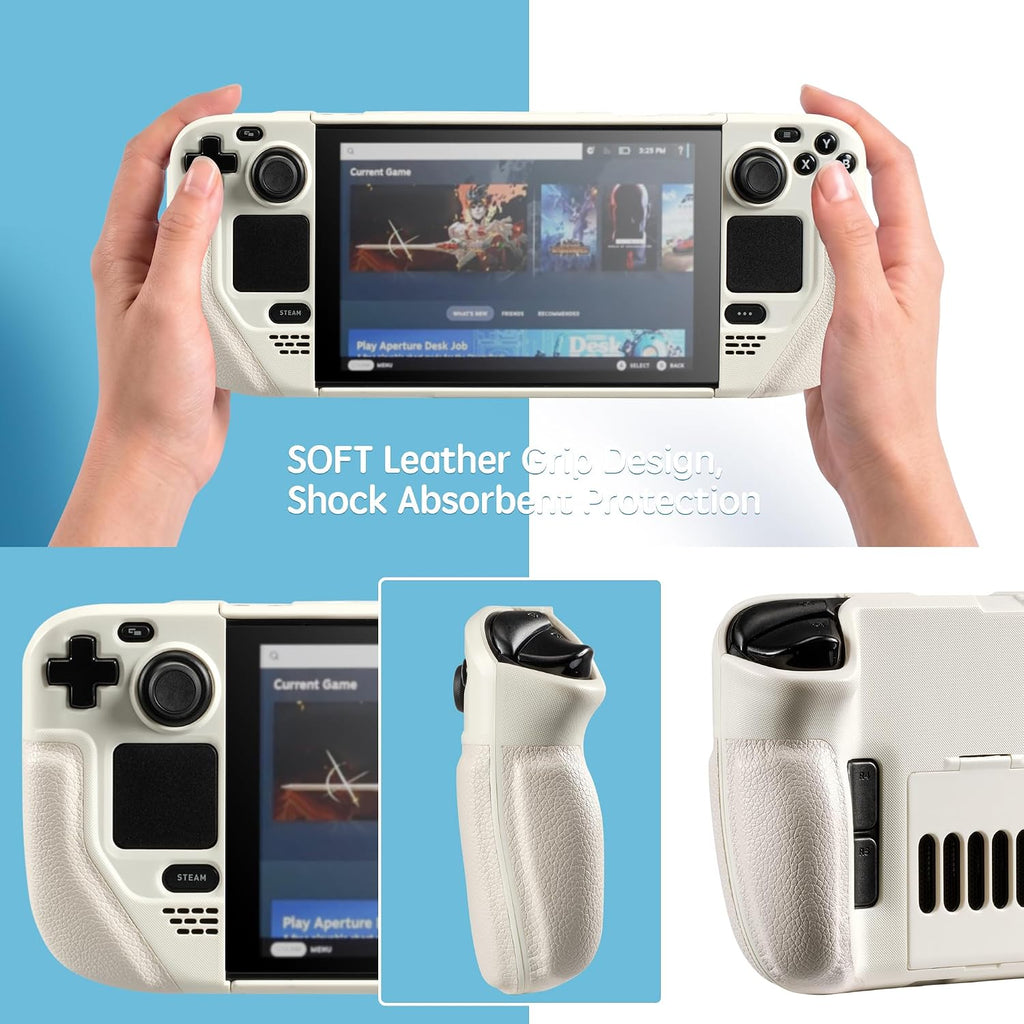 UYIYE Funda protectora para Steam Deck OLED y LCD con soporte - Blanco