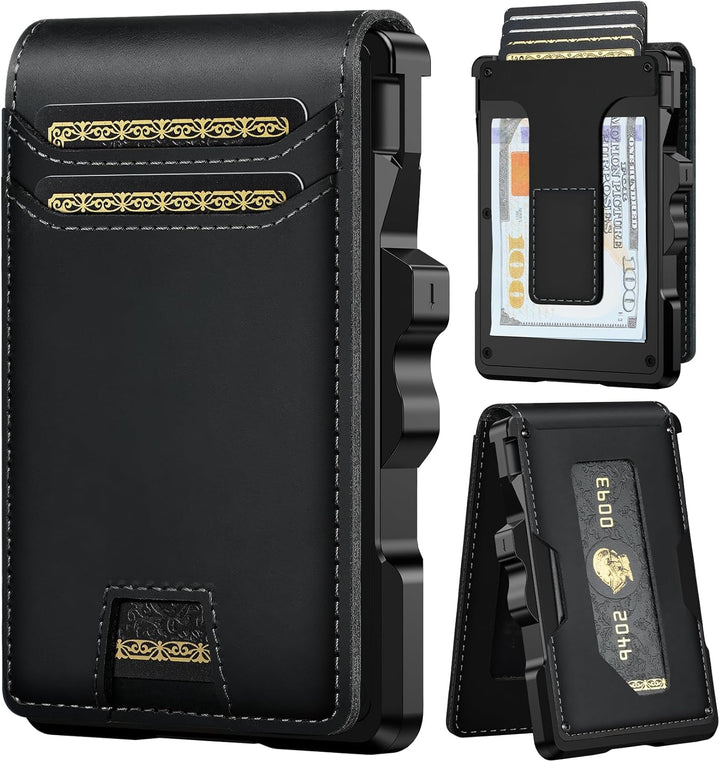 furid Cartera de cuero genuino para hombre: carteras minimalistas R...