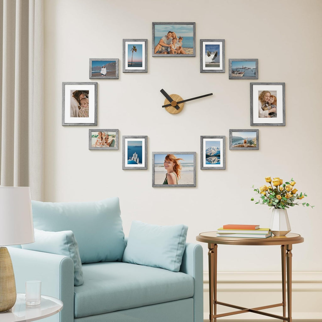 Paquete de 12 marcos de fotos para decoración de pared
