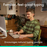 Logitech Wave Keys - Teclado ergonómico inalámbrico con reposamanos...