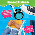 Peppa Pig Cochecito paraguas para niños pequeños, cochecito de viaje plegable ligero con arnés de 3 puntos, ruedas de bloqueo, toldo ajustable, compacto y portátil