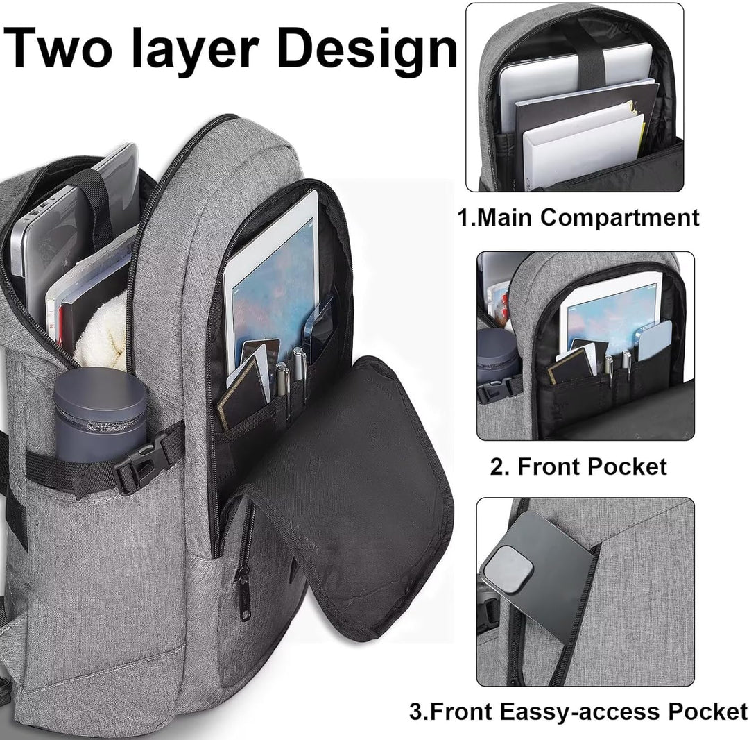 Mancro Mochila para Laptop de Viaje, Mochila Antirrobo para Laptop...