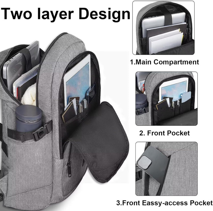 Mancro Mochila para Laptop de Viaje, Mochila Antirrobo para Laptop...