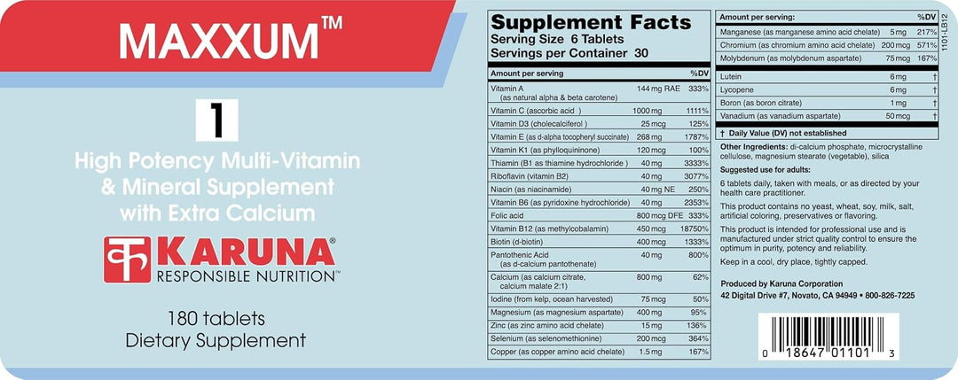 MÁXIMO 1 | 180 cápsulas vegetarianas | Fórmula multivitamínica y mi...