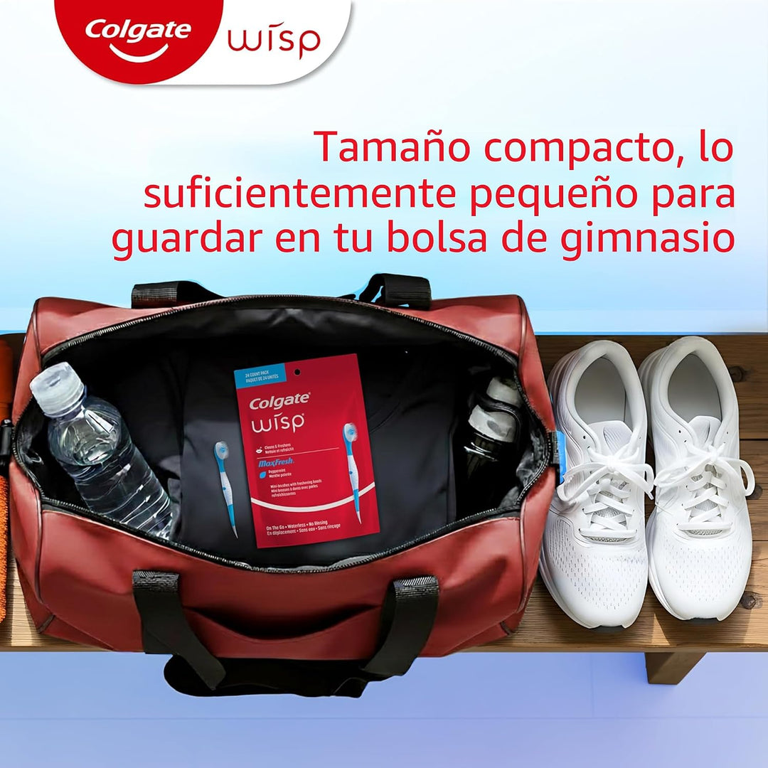 Colgate Max Fresh Wisp - Mini cepillos de dientes desechables de vi...