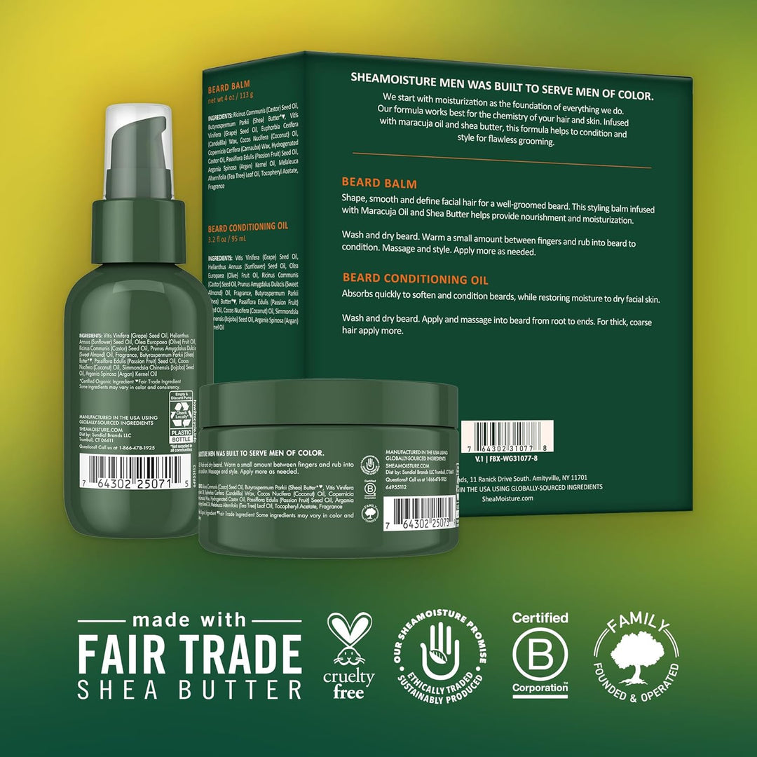 Set de regalo de cuidado de barba SheaMoisture \u2013 Aceite natura...