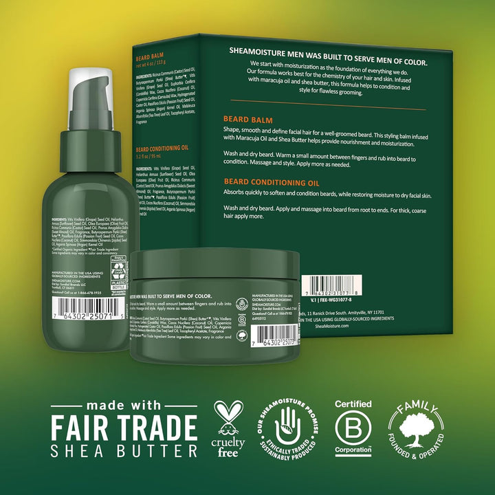 Set de regalo de cuidado de barba SheaMoisture \u2013 Aceite natura...
