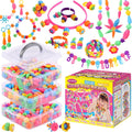 Funtopia Pop Beads, más de 700 piezas de artes y manualidades para niños de 4 a 6 años, cuentas a presión, juego de pulseras, collares, anillos, tobilleras, juguetes creativos para fiestas de
