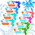 Paquete de 8 pistolas de agua para niños y adultos: pistolas de chorro de 600 cc, súper pistola de agua con largo alcance, alta capacidad para niños y niñas, piscina de verano, playa, al aire libre