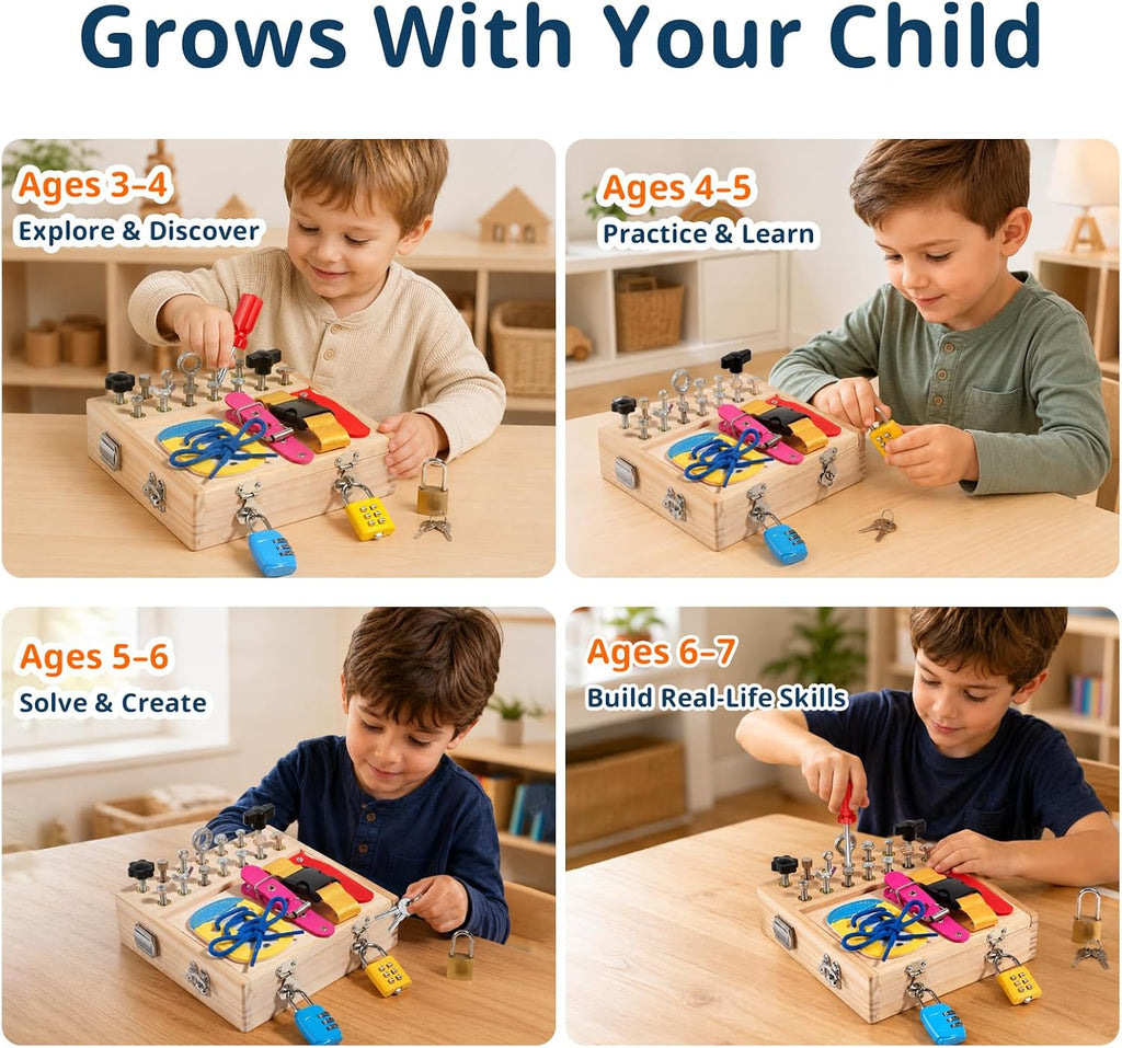 Tabla Montessori de madera para niños pequeños, a partir de 3 años