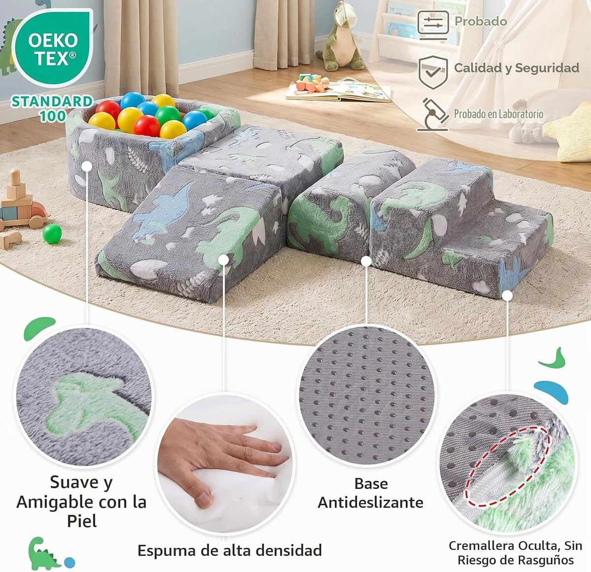 Tiita Kids - Bloques de escalada de 5 piezas con pozo de bolas pequeño