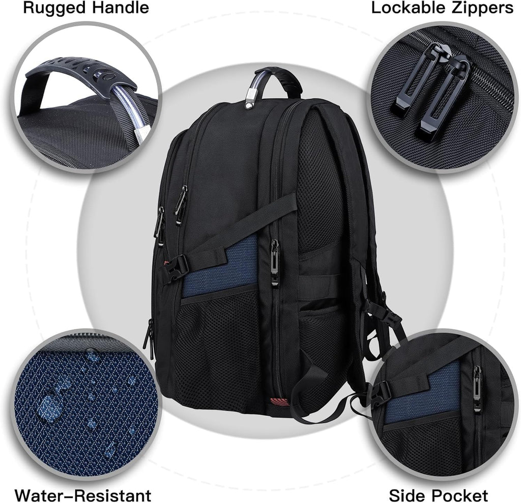 ANTERK Mochila para laptop, mochilas para laptop de 18.4 pulgadas para hombres, Azul, 18,4 pulgadas