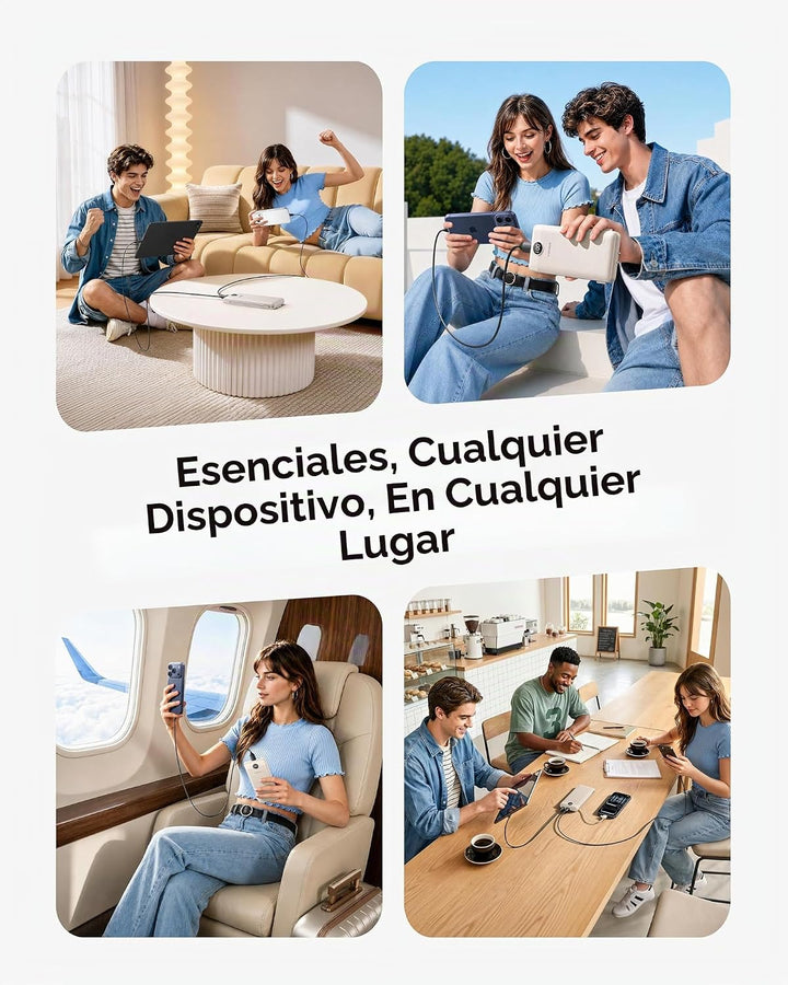 VEGER Cargador Portátil con Enchufe de CA Integrado y Cables, Todo...