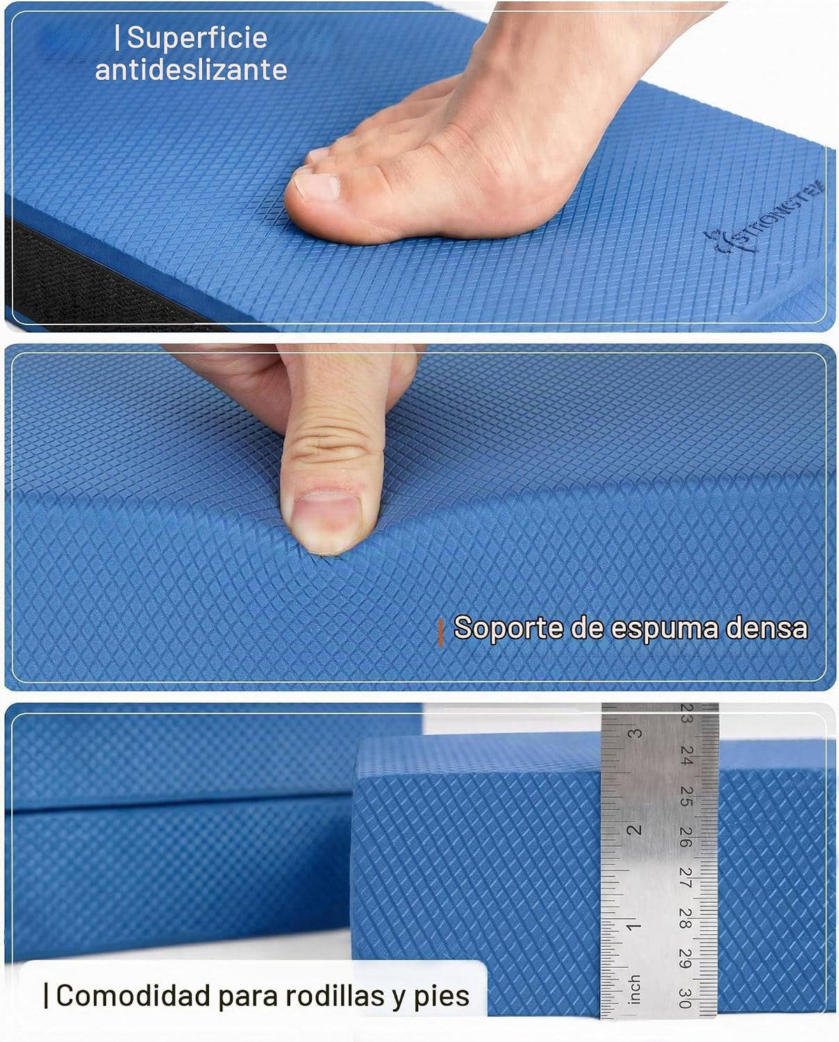 StrongTek 2-en-1 Almohadilla de Equilibrio de Espuma y Rodillera, tallas de 15,8 o 19 pulg.