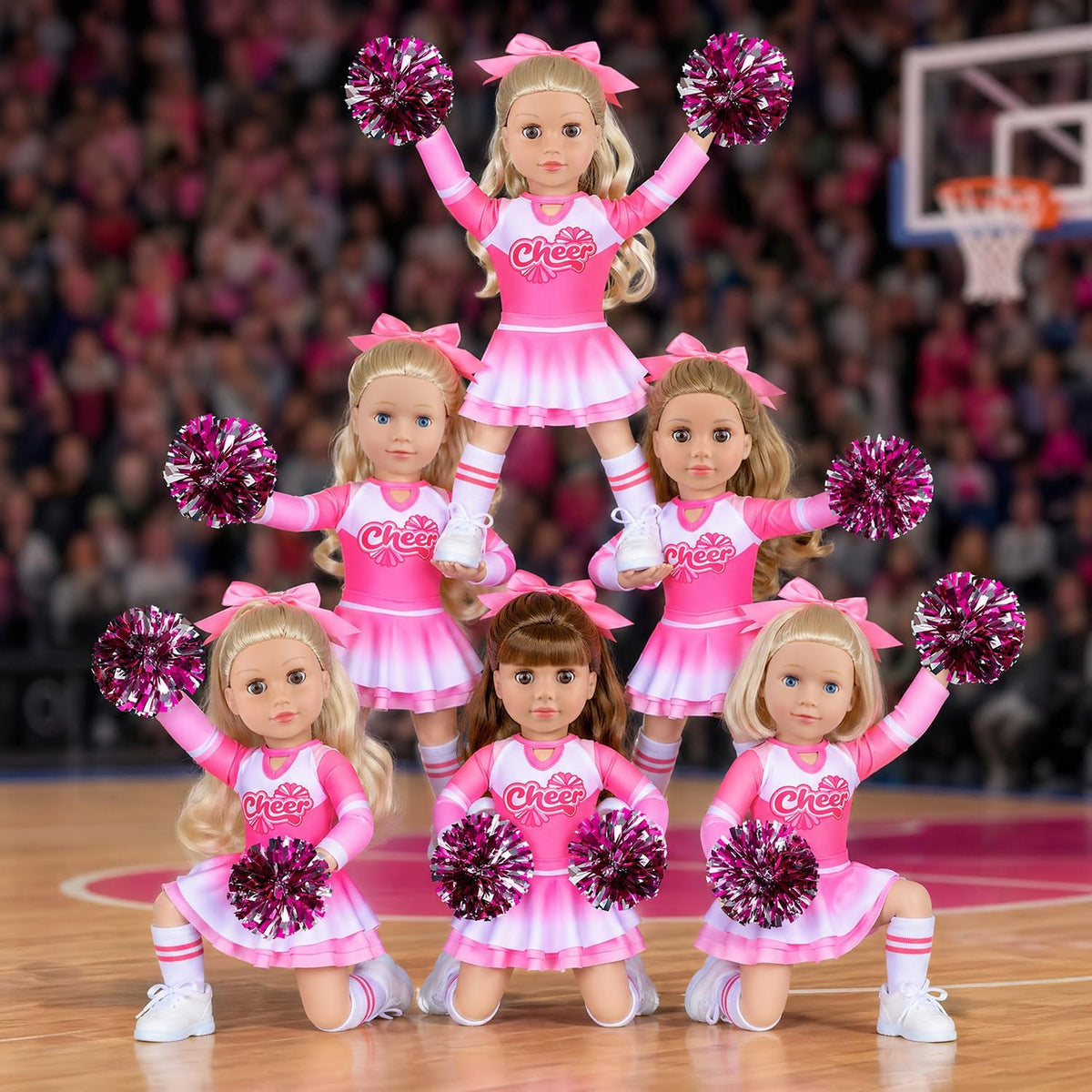 ZITA ELEMENT Ropa y Accesorios de Porrista Rosa para Muñeca de 18 pulgadas