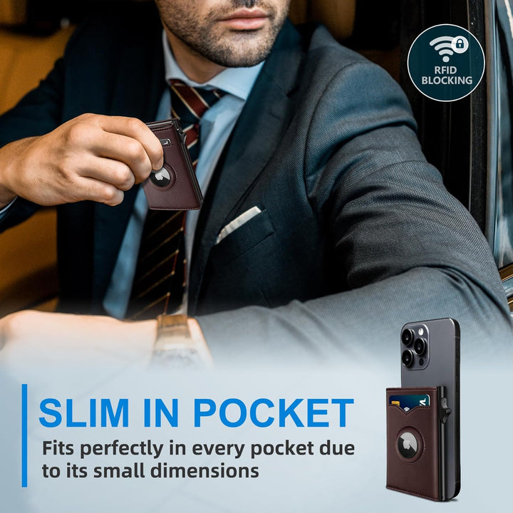 miyozi Billetera para Airtag para hombre, con bolsillo para efectiv...