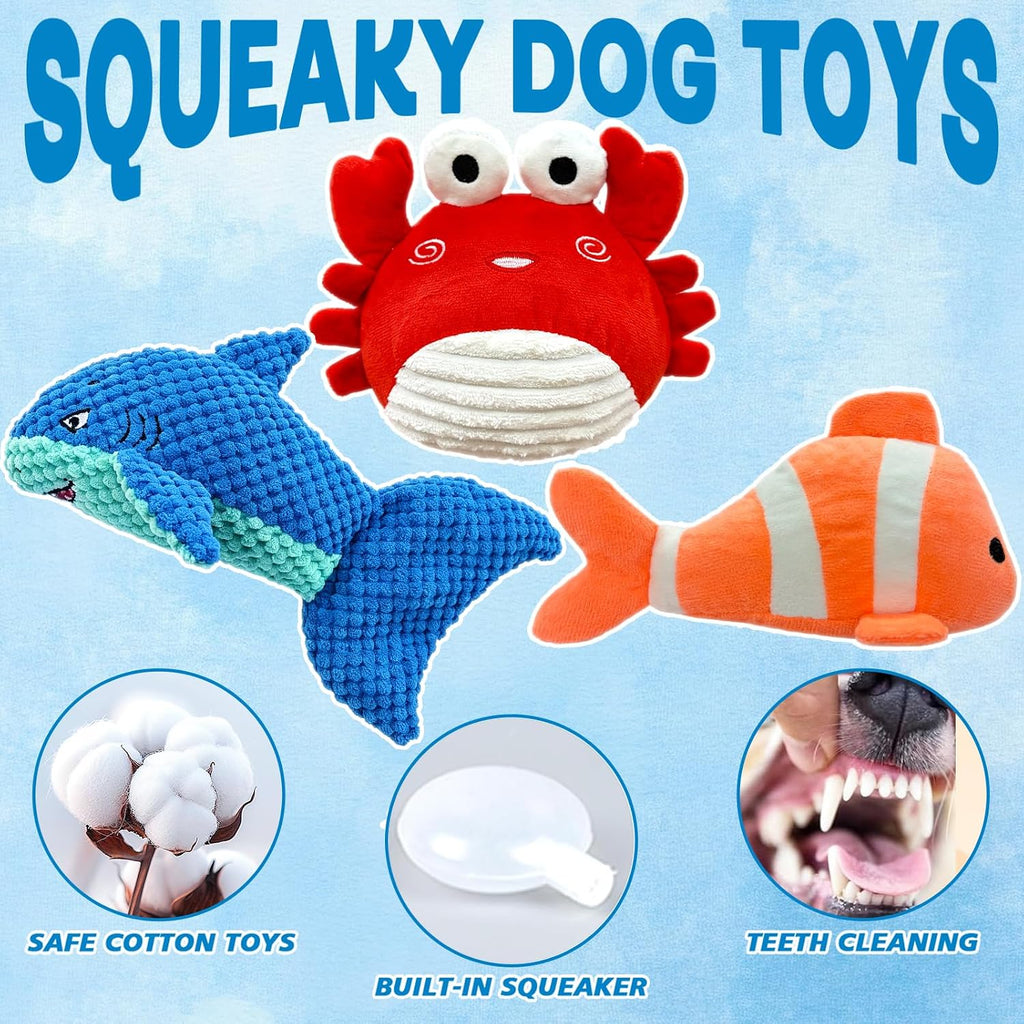 Dog Squeak Toys para Aggressive Chewers, Crinkle Puppy Chew Toys