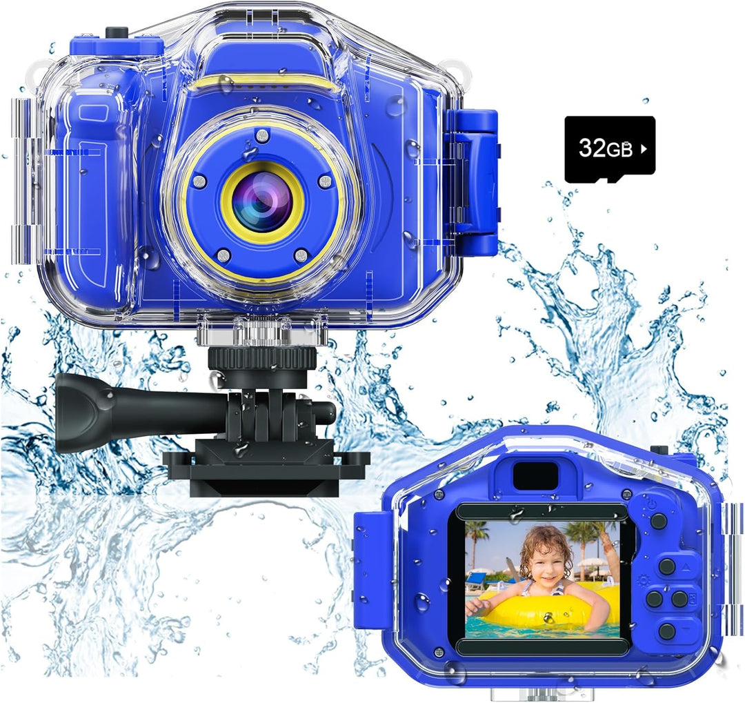 Agoigo - Cámara resistente al agua para niños, videocámara digital...