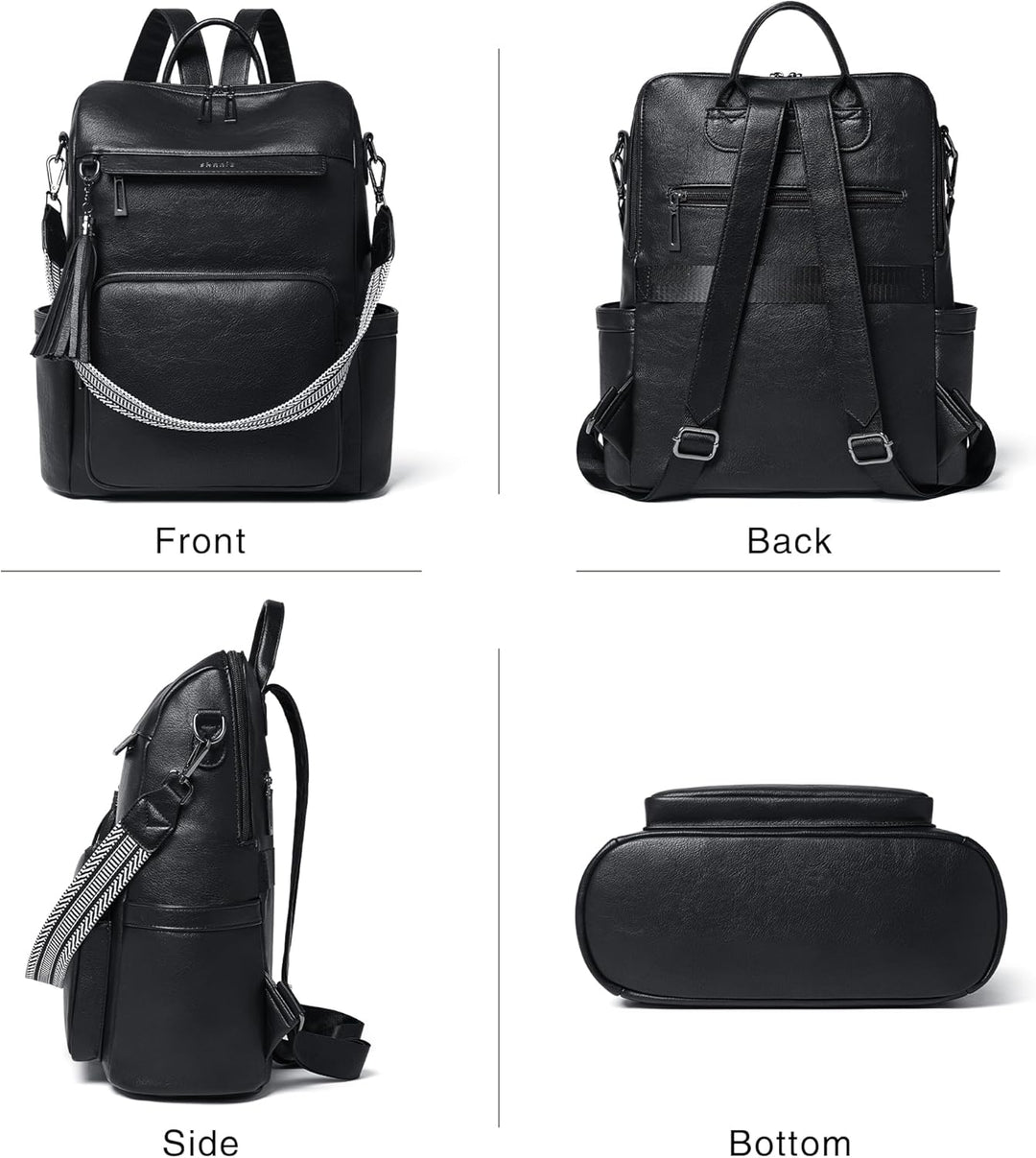 Shrrie - Mochila de cuero vegano para laptop para mujer de 14 pulga...