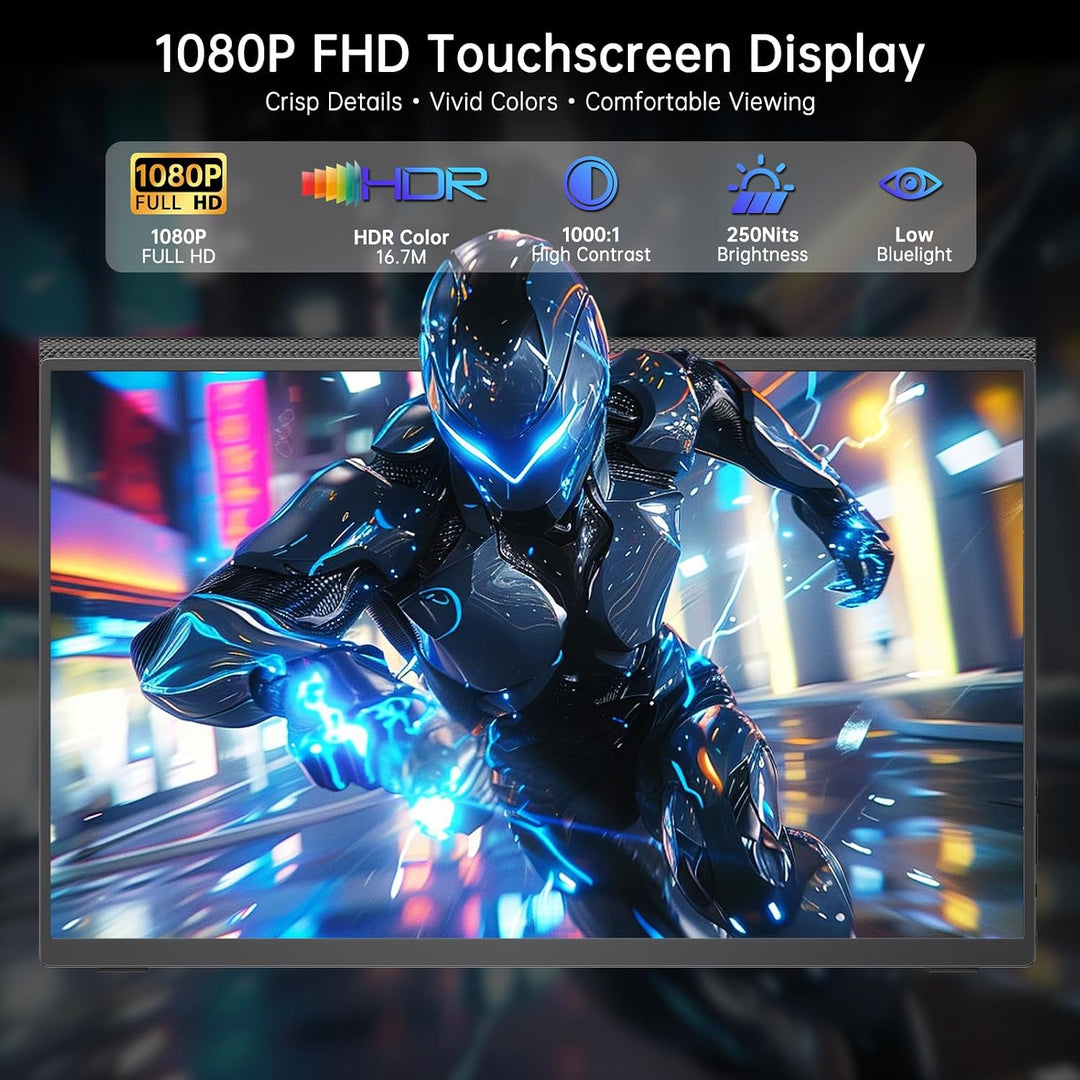 Monitor portátil con pantalla táctil de 15,6 pulgadas, extensor de...