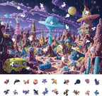 Rompecabezas de Alien Planet para adultos de 1000 piezas, rompecabezas con forma desafiante para la mente para la noche de juegos en familia y amigos, Tamaño 26.6 x 19.2, mundo de monstruos
