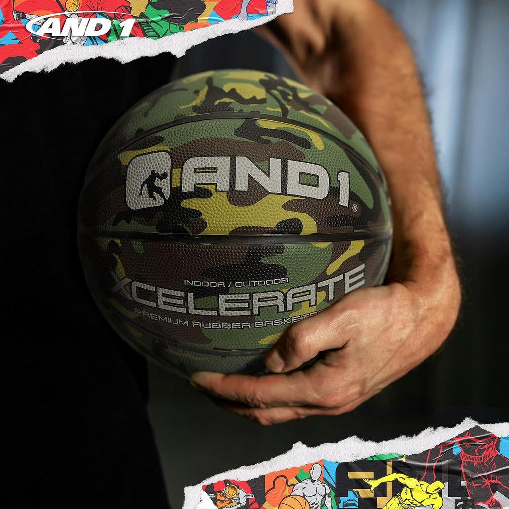 AND1 Xcelerate - Balón de baloncesto de goma, tamaño reglamentario oficial