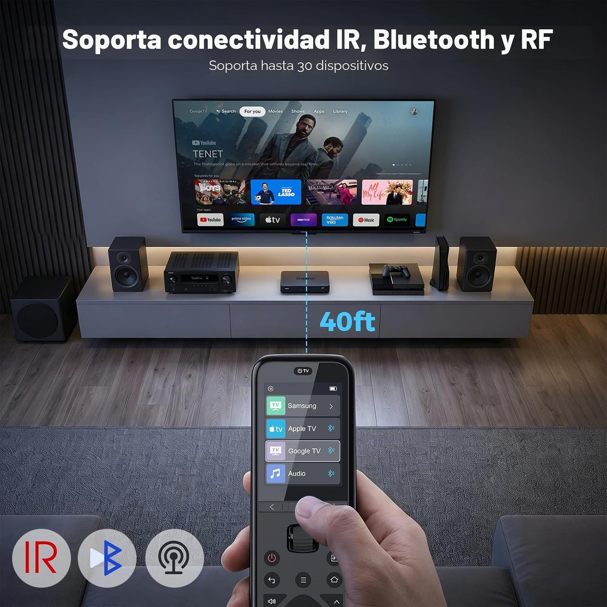 SofaBaton Control remoto universal U3, rueda de desplazamiento, mouse de aire, multipunto Bluetooth, control remoto inteligente todo en uno con botón de personalización, funciona con dispositivos IR