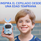 Bendi Cepillo de dientes eléctrico en forma de U para niños de 2 a 7 años, Azul